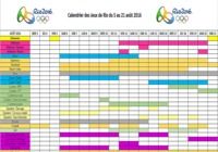 Calendrier des JO de Rio 2016