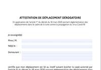 Attestation de déplacement Covid-19